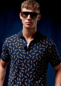 Ben Sherman Sweaters & Knits^Art Deco Knit Polo - Dark Navy