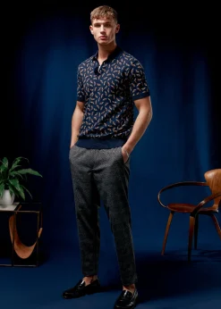 Ben Sherman Sweaters & Knits^Art Deco Knit Polo - Dark Navy