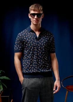 Ben Sherman Sweaters & Knits^Art Deco Knit Polo - Dark Navy