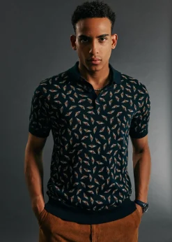 Ben Sherman Sweaters & Knits^Art Deco Knit Polo - Dark Navy