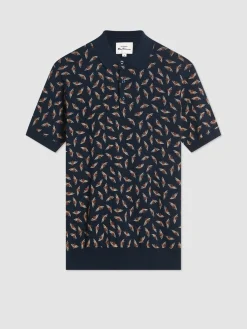 Ben Sherman Sweaters & Knits^Art Deco Knit Polo - Dark Navy