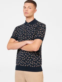 Ben Sherman Sweaters & Knits^Art Deco Knit Polo - Dark Navy