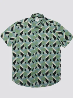 Ben Sherman Shirts^Art Deco Print Shirt - Grass Green