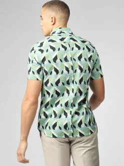 Ben Sherman Shirts^Art Deco Print Shirt - Grass Green
