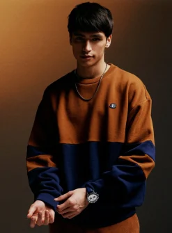 Ben Sherman Sweaters & Knits^B By Colorblock Sweatshirt Dark Navy
