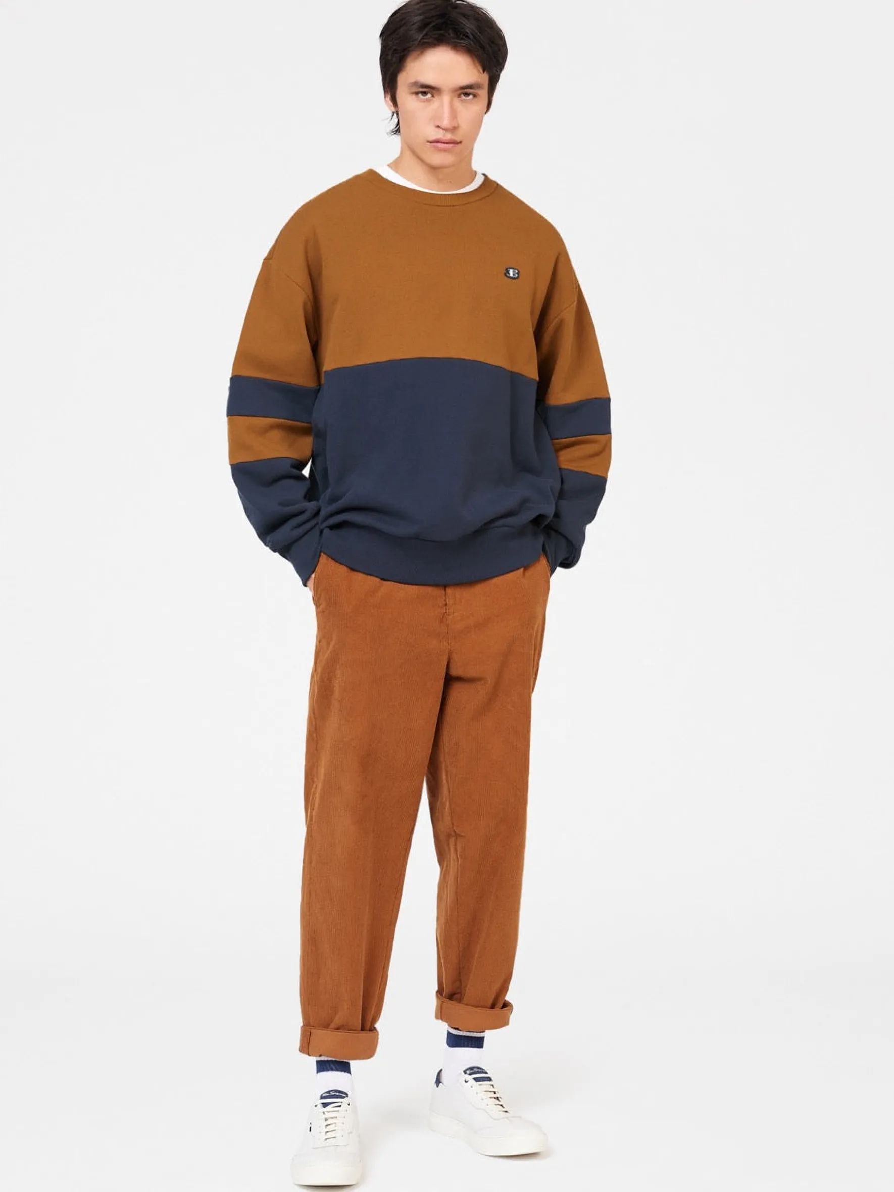 Ben Sherman Sweaters & Knits^B By Colorblock Sweatshirt Dark Navy