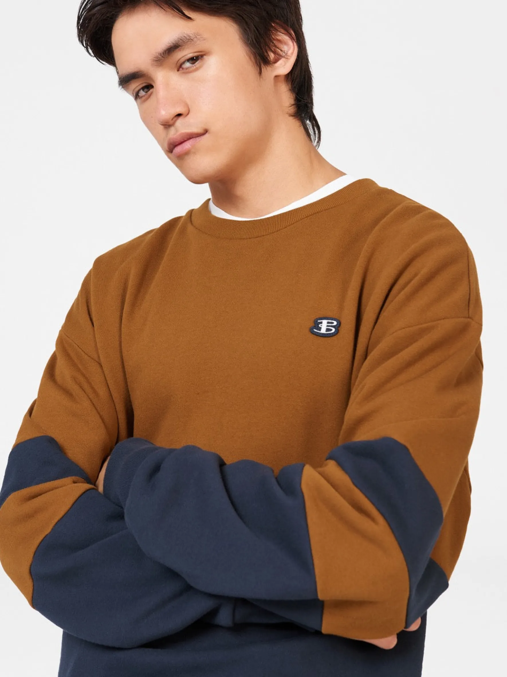 Ben Sherman Sweaters & Knits^B By Colorblock Sweatshirt Dark Navy