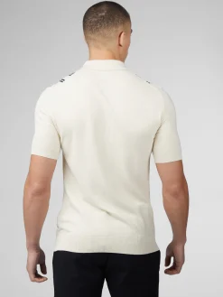 Ben Sherman Sweaters & Knits^B By Crinkle Cotton Stripe Polo - Ivory