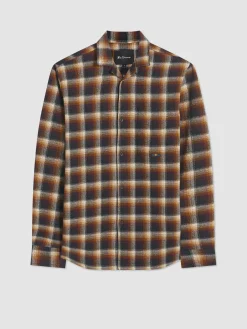 Ben Sherman Shirts^B By Ombre Check Shirt Utility Brown