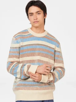 Ben Sherman Sweaters & Knits^B By Stripe Knit Sweater - Ivory