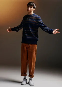 Ben Sherman Sweaters & Knits^B By Stripe Knit Sweater Dark Navy