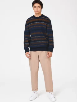 Ben Sherman Sweaters & Knits^B By Stripe Knit Sweater Dark Navy