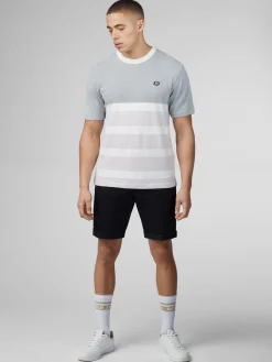 Ben Sherman T-Shirts & Tees^B By Textured Block Stripe Tee - Dark Navy