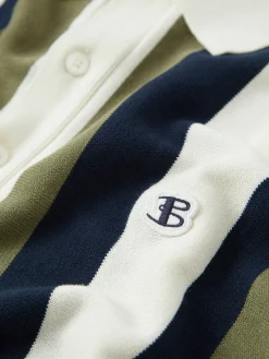 Ben Sherman Sweaters & Knits^B By Vertical Stripe Knit Polo Ivory