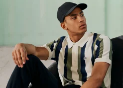 Ben Sherman Sweaters & Knits^B By Vertical Stripe Knit Polo Ivory