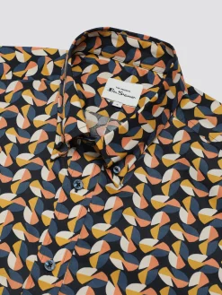 Ben Sherman Shirts^Bahaus Geo Print Shirt - Midnight