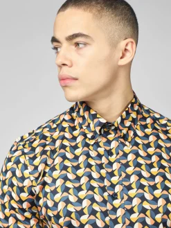 Ben Sherman Shirts^Bahaus Geo Print Shirt - Midnight