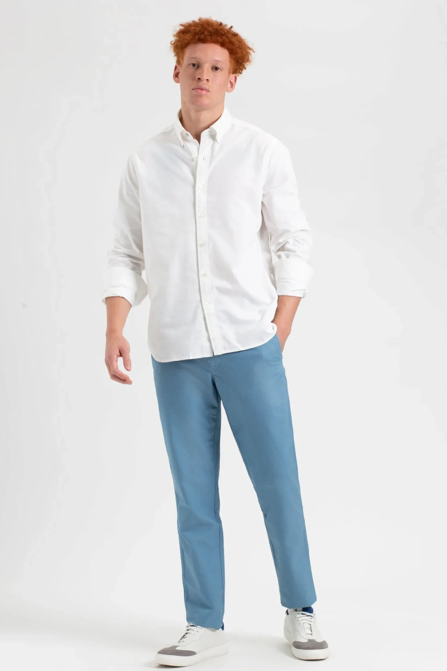 Ben Sherman Pants & Shorts^Beatnik Oxford Slim Taper Garment Dye Chino - Dusty Blue