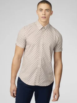 Ben Sherman Shirts^Block Geo Print Shirt - Dark Red