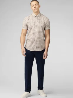 Ben Sherman Shirts^Block Geo Print Shirt - Dark Red