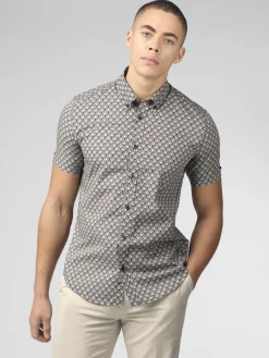 Ben Sherman Shirts^Block Geo Print Shirt - Ink