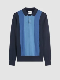 Ben Sherman Sweaters & Knits^Block Stripe Merino Knit Polo - Dark Navy