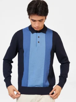 Ben Sherman Sweaters & Knits^Block Stripe Merino Knit Polo - Dark Navy
