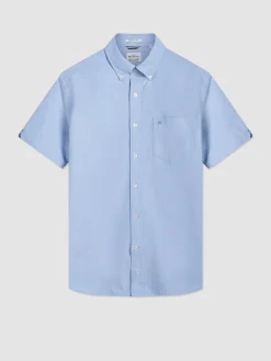 Ben Sherman Shirts^Brighton Oxford Organic Shirt - Pale Blue
