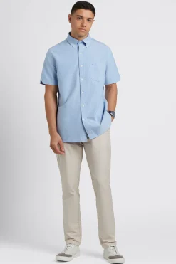 Ben Sherman Shirts^Brighton Oxford Organic Shirt - Pale Blue
