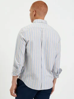 Ben Sherman Shirts^Brighton Oxford Organic Shirt - Collegiate Stripe Collegiate Blue Multi Stripe