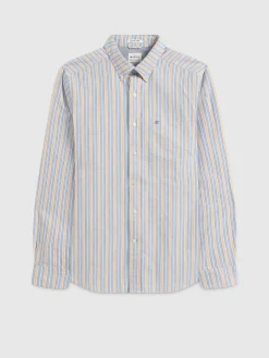 Ben Sherman Shirts^Brighton Oxford Organic Shirt - Collegiate Stripe Collegiate Blue Multi Stripe