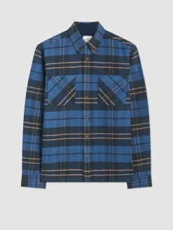 Ben Sherman Shirts^Brushed Ivy Check Overshirt - Riviera Blue