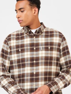 Ben Sherman Shirts^Brushed Plain Check Shirt - Chocolate