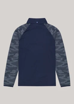 Ben Sherman Outerwear & Jackets^Camo Jacquard Sleeve Quarter Zip - Navy