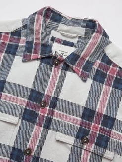 Ben Sherman Outerwear & Jackets^Casual Twill Plaid Workwear Shirt Jacket White