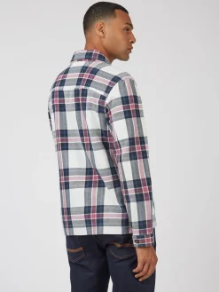 Ben Sherman Outerwear & Jackets^Casual Twill Plaid Workwear Shirt Jacket White