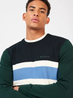 Ben Sherman Sweaters & Knits^Chest Stripe Crewneck Sweater - Green Dark Green