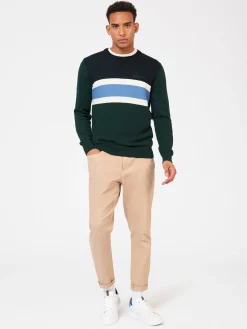 Ben Sherman Sweaters & Knits^Chest Stripe Crewneck Sweater - Green Dark Green