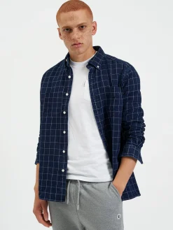 Ben Sherman Shirts^Dalston Blues Beatnik Overshirt - Indigo Indigo Windowpane Check