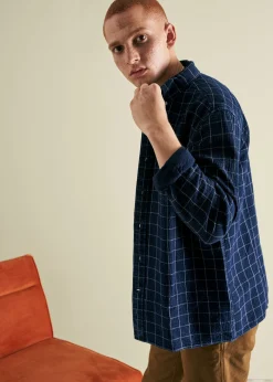 Ben Sherman Shirts^Dalston Blues Beatnik Overshirt - Indigo Indigo Windowpane Check
