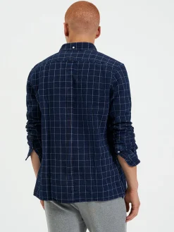Ben Sherman Shirts^Dalston Blues Beatnik Overshirt - Indigo Indigo Windowpane Check