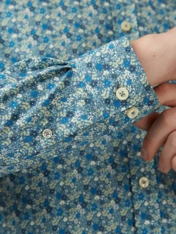 Ben Sherman Shirts^Floral Print Long-Sleeve Shirt - Blue Blue Shadow
