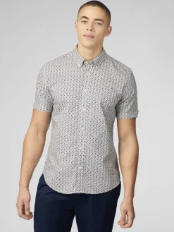 Ben Sherman Shirts^Geo Wave Print Shirt - Blue Denim