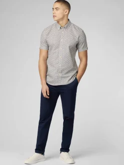 Ben Sherman Shirts^Geo Wave Print Shirt - Blue Denim