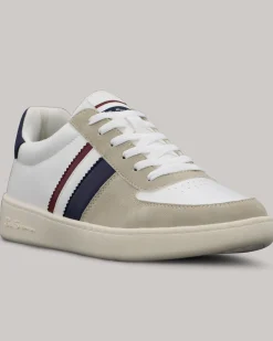 Ben Sherman Shoes^Hyde Navy Stripe Sneaker - White