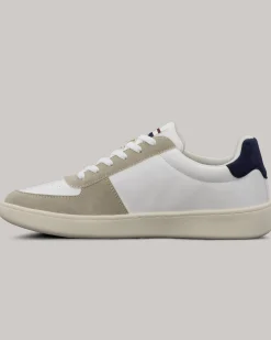 Ben Sherman Shoes^Hyde Navy Stripe Sneaker - White
