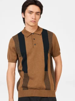 Ben Sherman Sweaters & Knits^Intarsia Stripe Knit Polo - Ginger