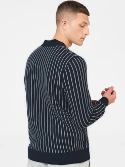 Ben Sherman Sweaters & Knits^Jacquard Stripe Knit Cardigan Dark Navy