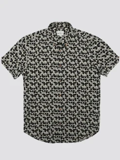 Ben Sherman Shirts^Linear Print Shirt - Black Black Option