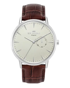 Ben Sherman Accessories^Men's Portobello Professional Multi Watch - Brown/White/Silver